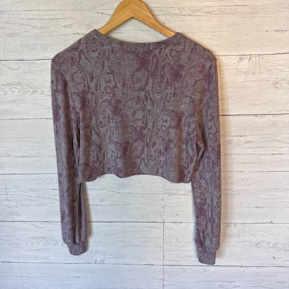 EleVen by Venus Williams Top Womens Size Small Purple and Gray Marbled Cropped - Picture 13 of 15